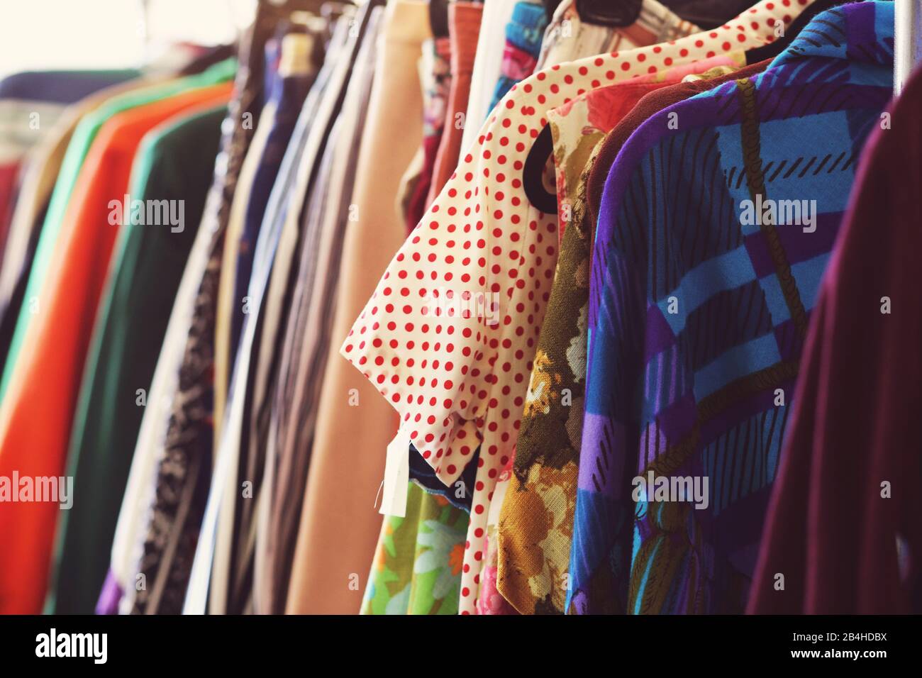 Vintage Clothing In A Used Clothing Store Stock Photo - Alamy