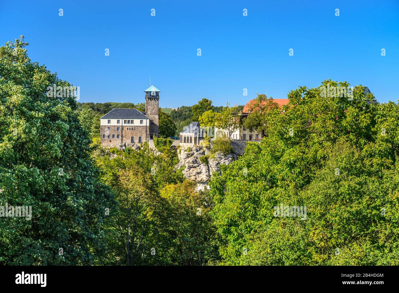 Deutschland, Sachsen, Sächsische Schweiz, Hohnstein, Burg Hohnstein Stock Photo