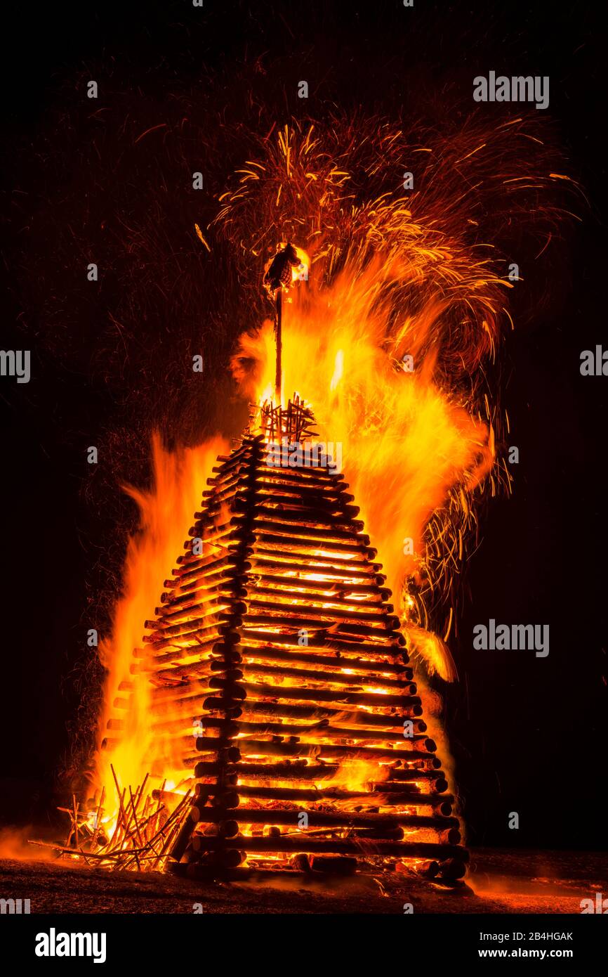 Sparking fire, at Reichenbach, Allgäu, Bavaria, Germany, Europe Stock Photo