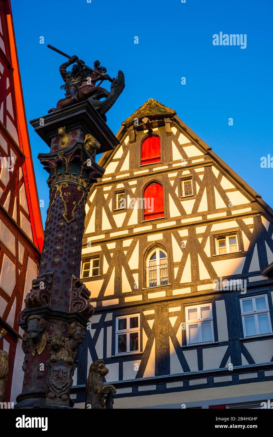Marien Pharmacy, Rothenburg ob der Tauber, Romantic Road, Middle Franconia, Franconia, Bavaria, Germany, Europe Stock Photo
