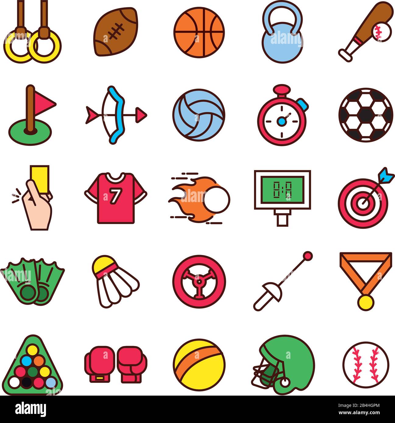 bundle of sports set line and fill icons Stock Vector Image & Art - Alamy
