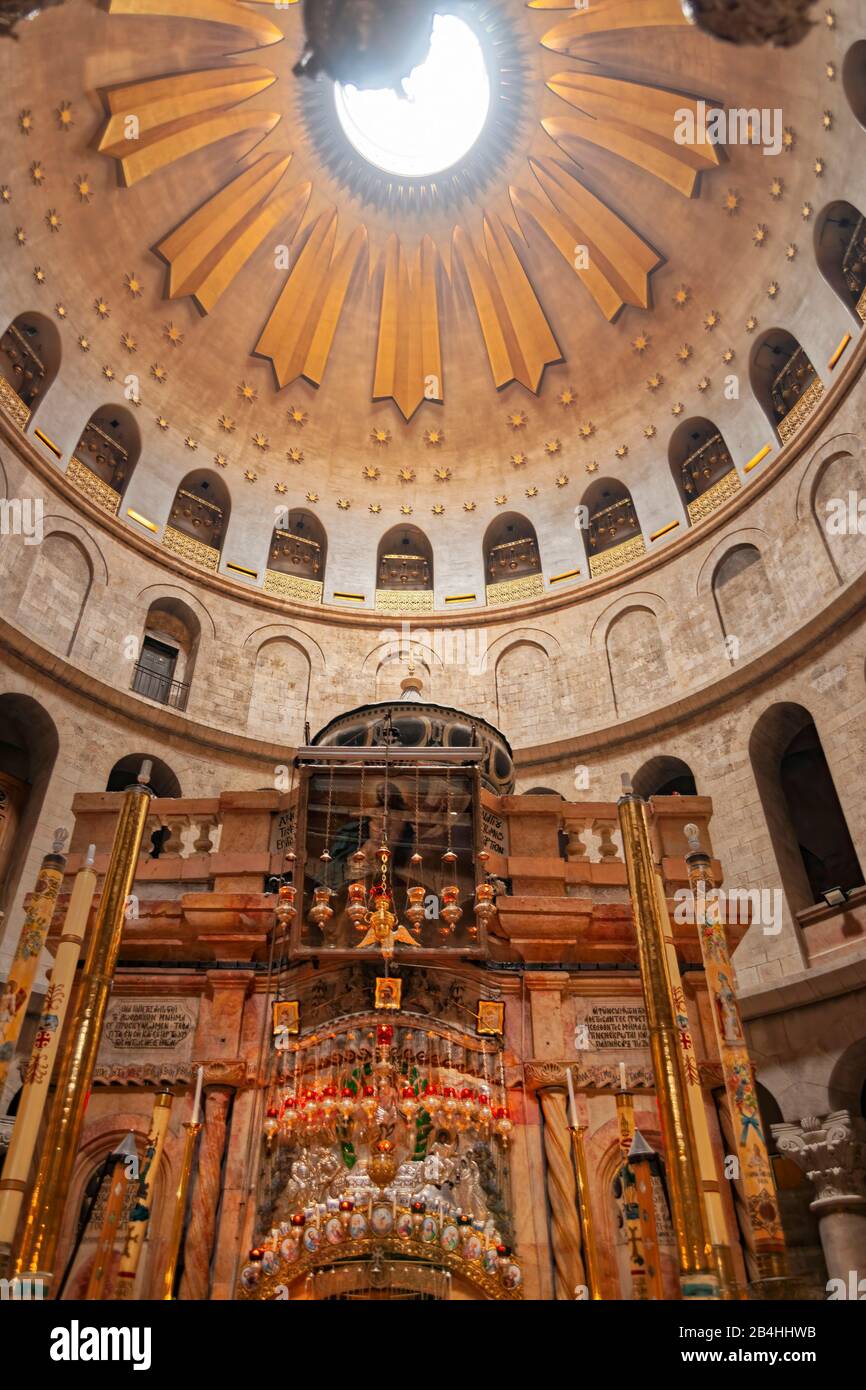 Israel, interior view, Holy Sepulcher, Jerusalem Stock Photo
