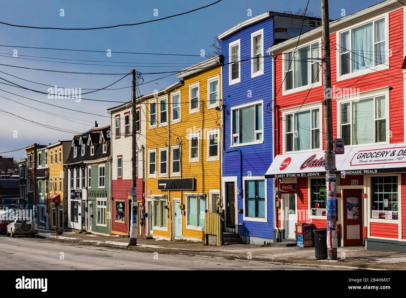 Some of the Jellybean Row historic row houses in St. John's