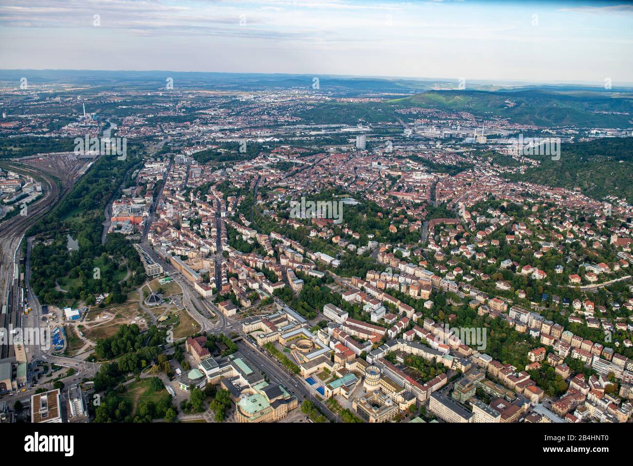 Luftaufnahme des Stuttgarter Ostens Stock Photo