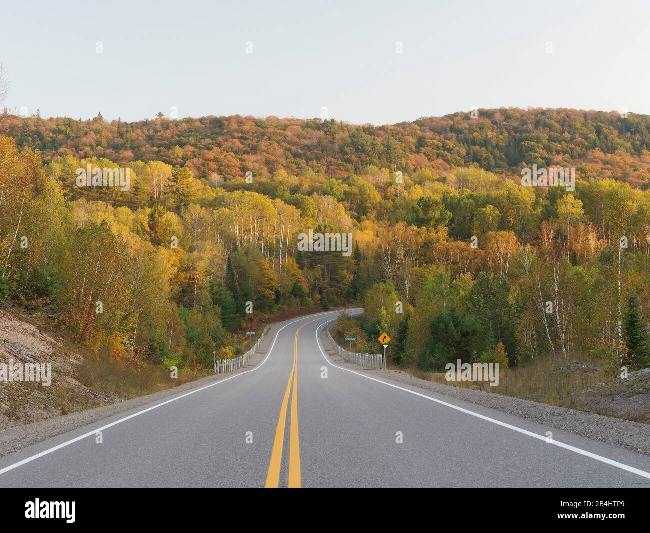 Algoma region, autumn, Kanada, Ontario, street Stock Photo