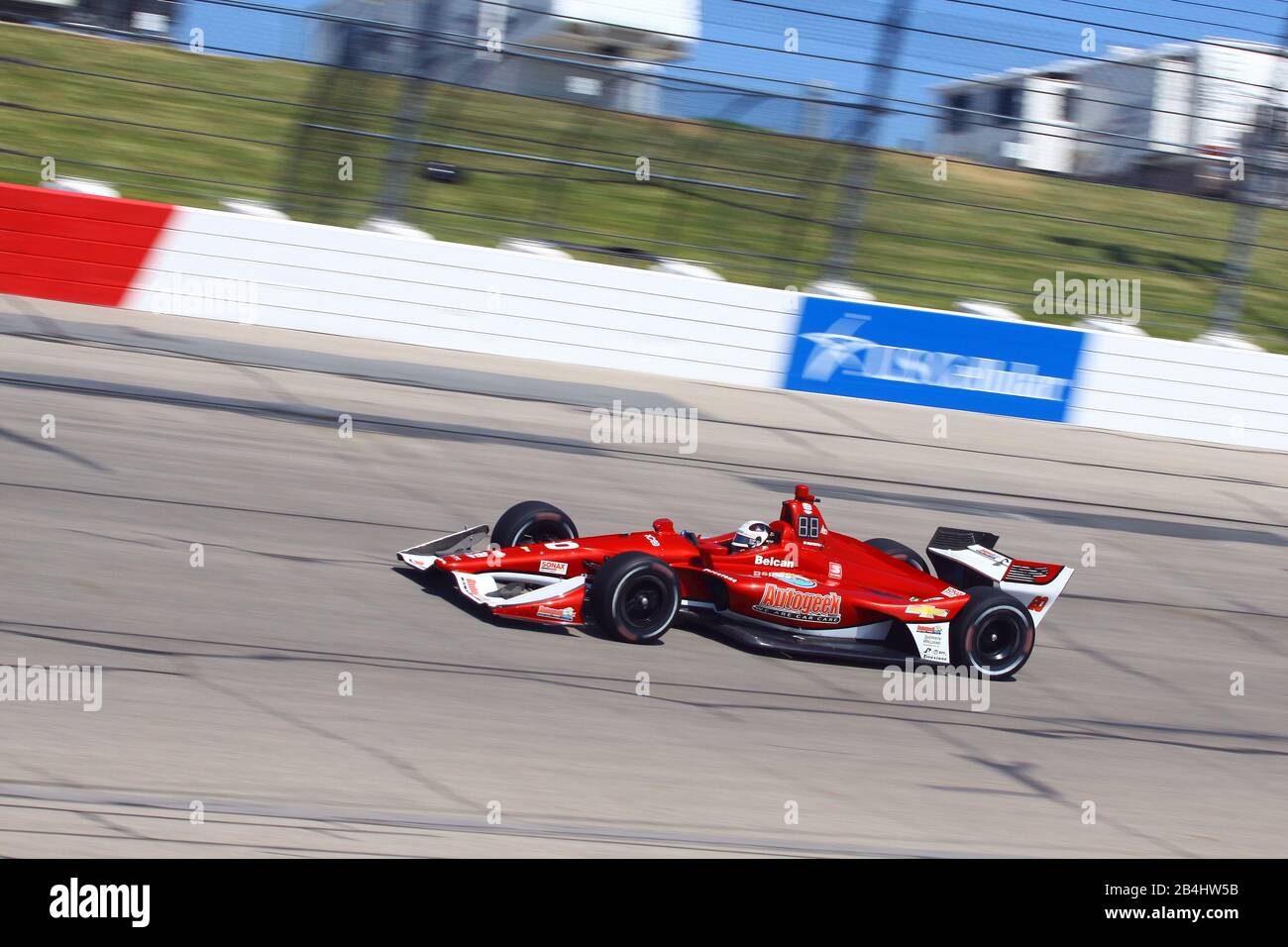 Newton Iowa, July 19, 2019: Ed Carpenter on race track during practice session for the Iowa 300 Indycar race. Stock Photo