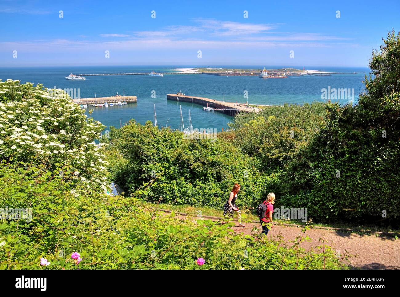 Road to the Oberland with boat trip and Badedüne, Helgoland, Helgoland Bay, German Bay, North Sea island, North Sea, Schleswig-Holstein, Germany Stock Photo