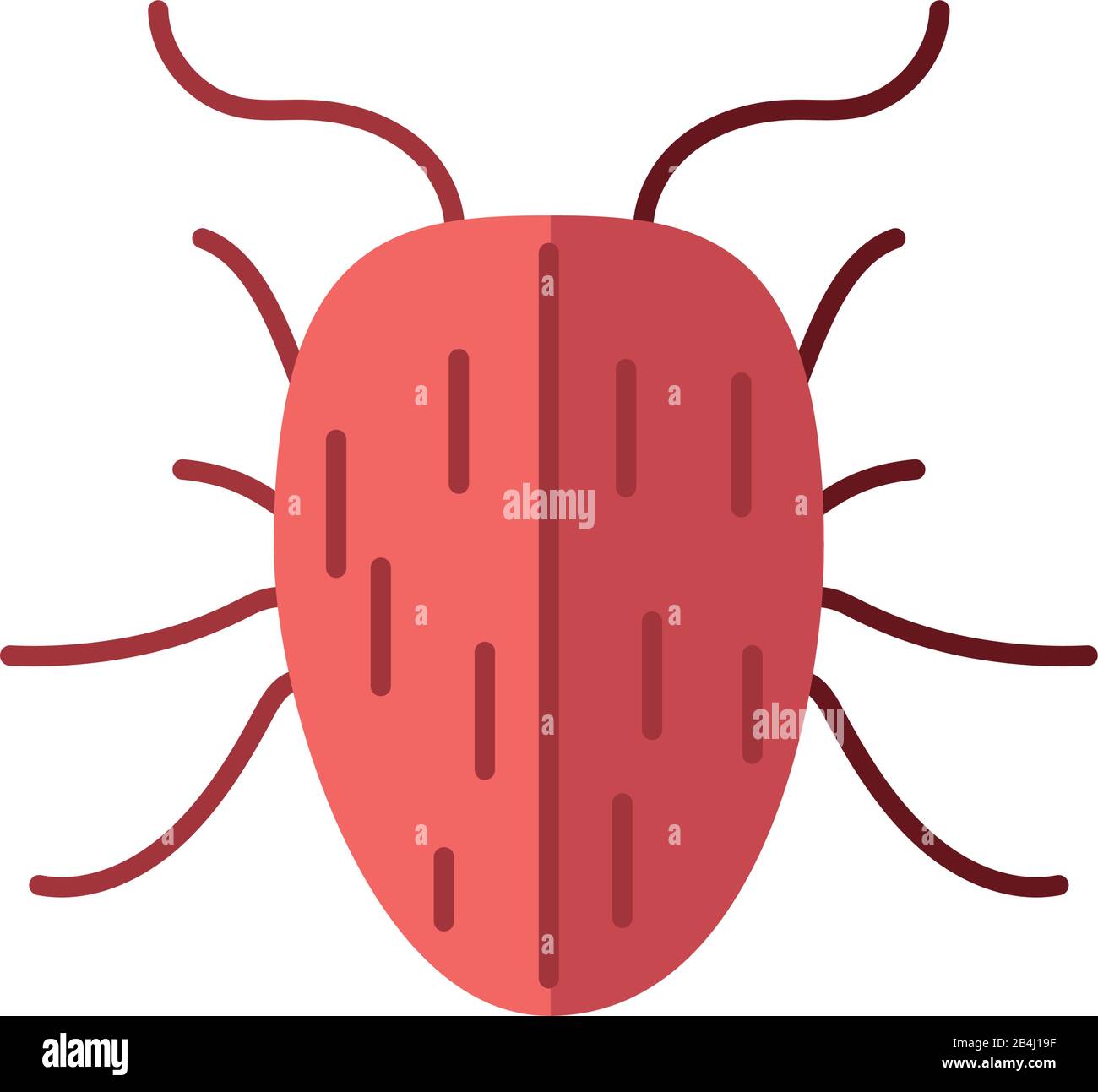 bed bug insect over white background, flat style icon, vector ...