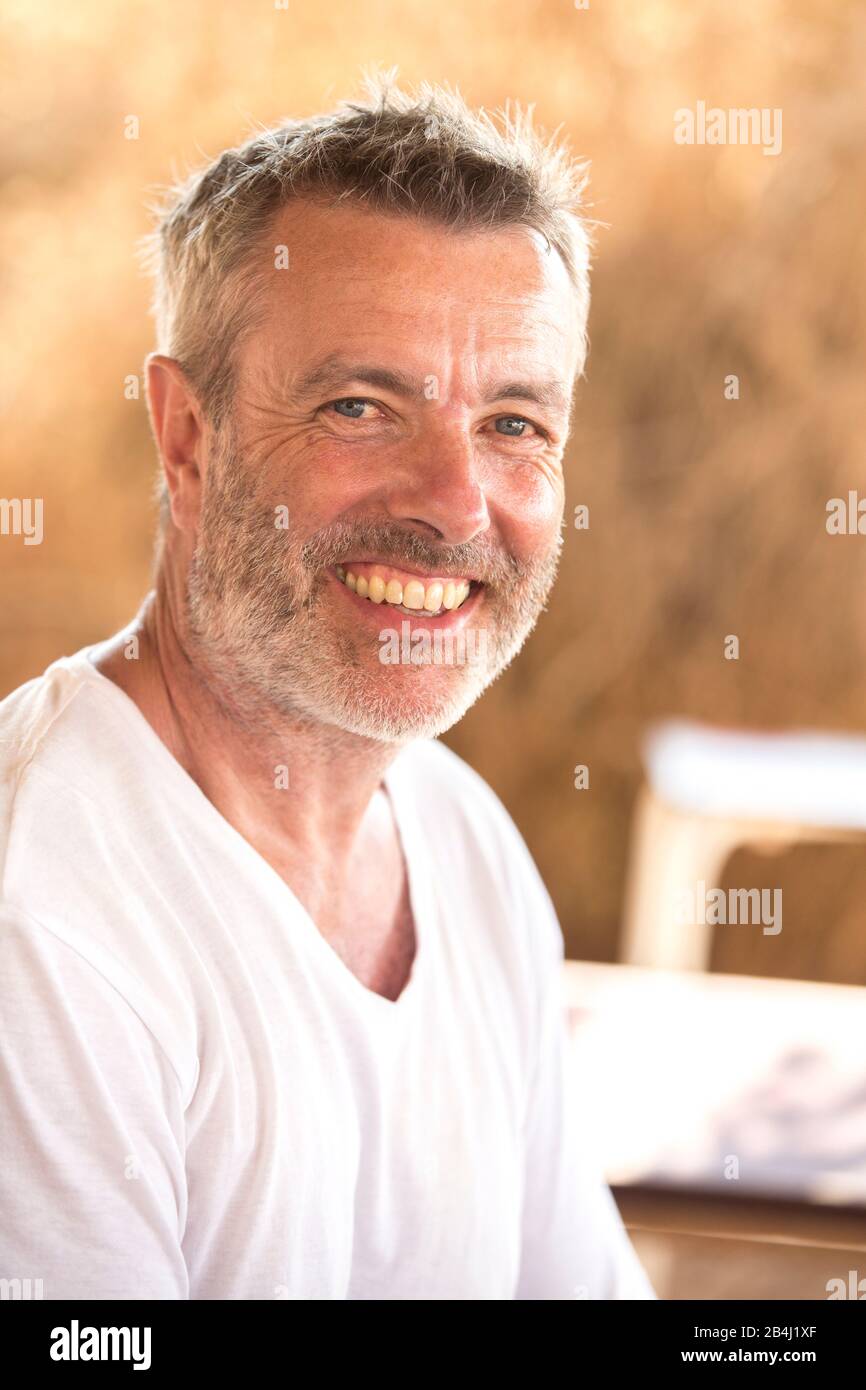 Portrait, man, laugh Stock Photo