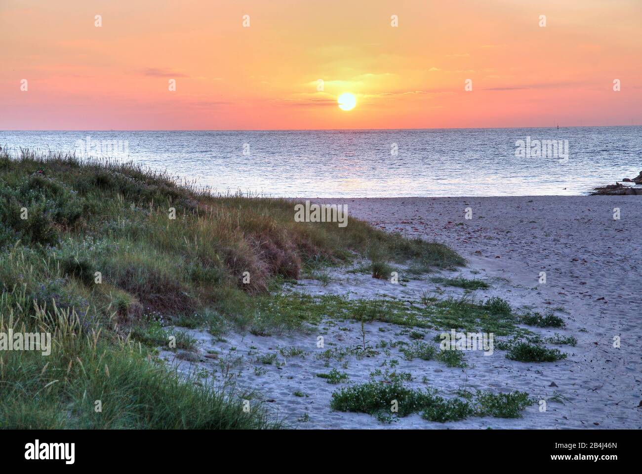 North beach at sunset, Heligoland, Heligoland Bay, German Bight, North Sea Island, North Sea, Schleswig-Holstein, Germany Stock Photo
