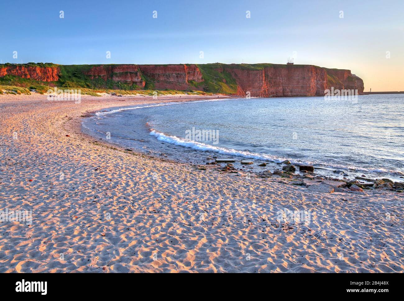 North beach with cliffs in the evening sun, Heligoland, Helgoland Bay, German Bight, North Sea island, North Sea, Schleswig-Holstein, Germany Stock Photo