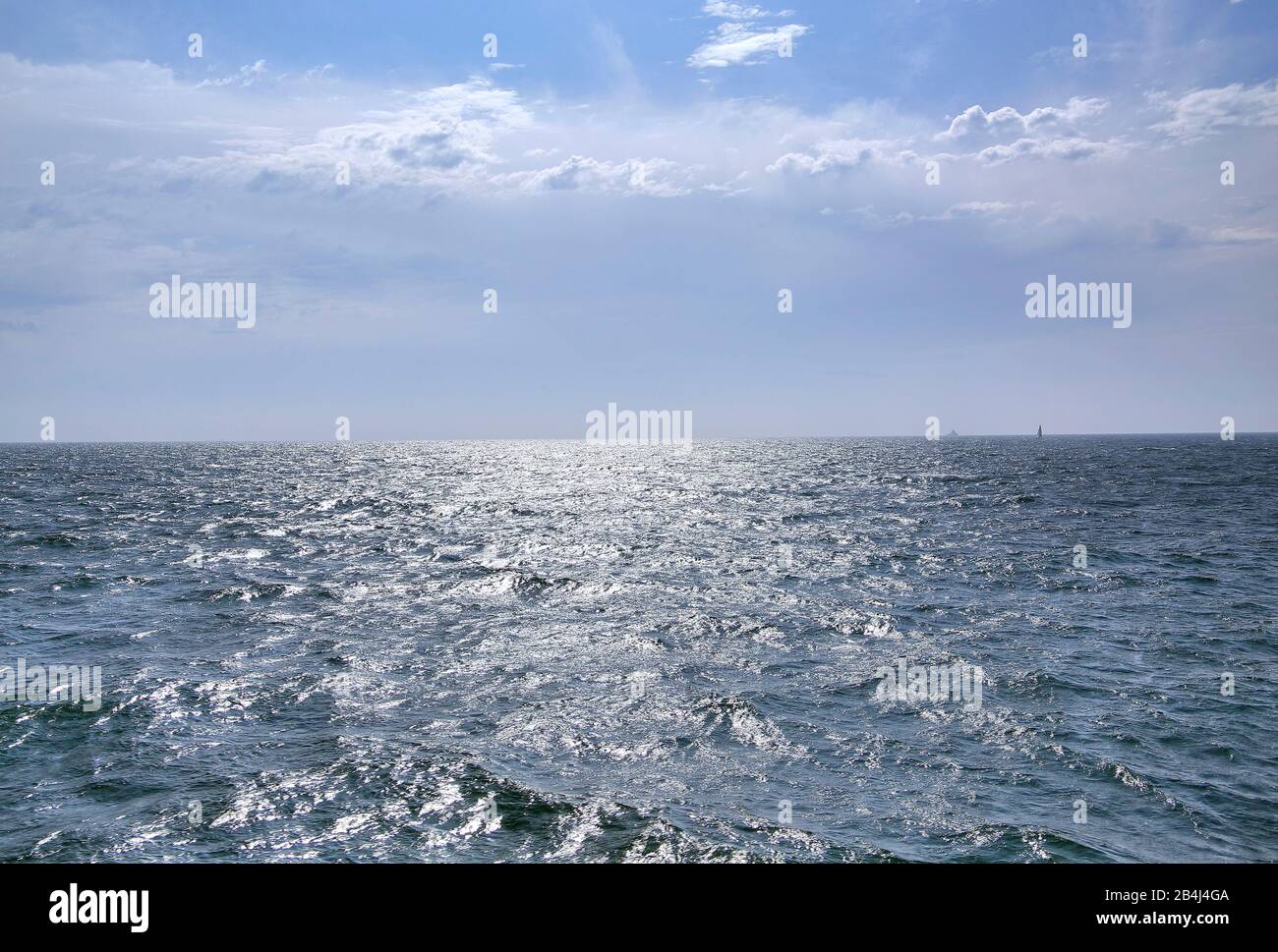 Weather front on the North Sea in Helgoland Bay, German Bight, Germany Stock Photo