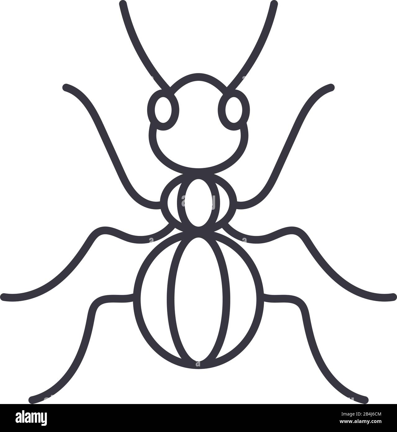 ant insect over white background, line detail style icon, vector ...