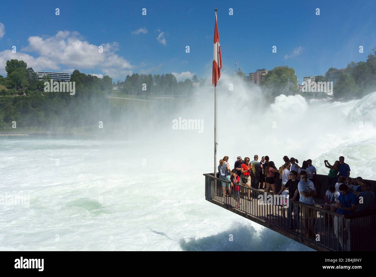 Rheinfall bei Schaffhausen, Aussichtsplattform, Besucher Stock Photo