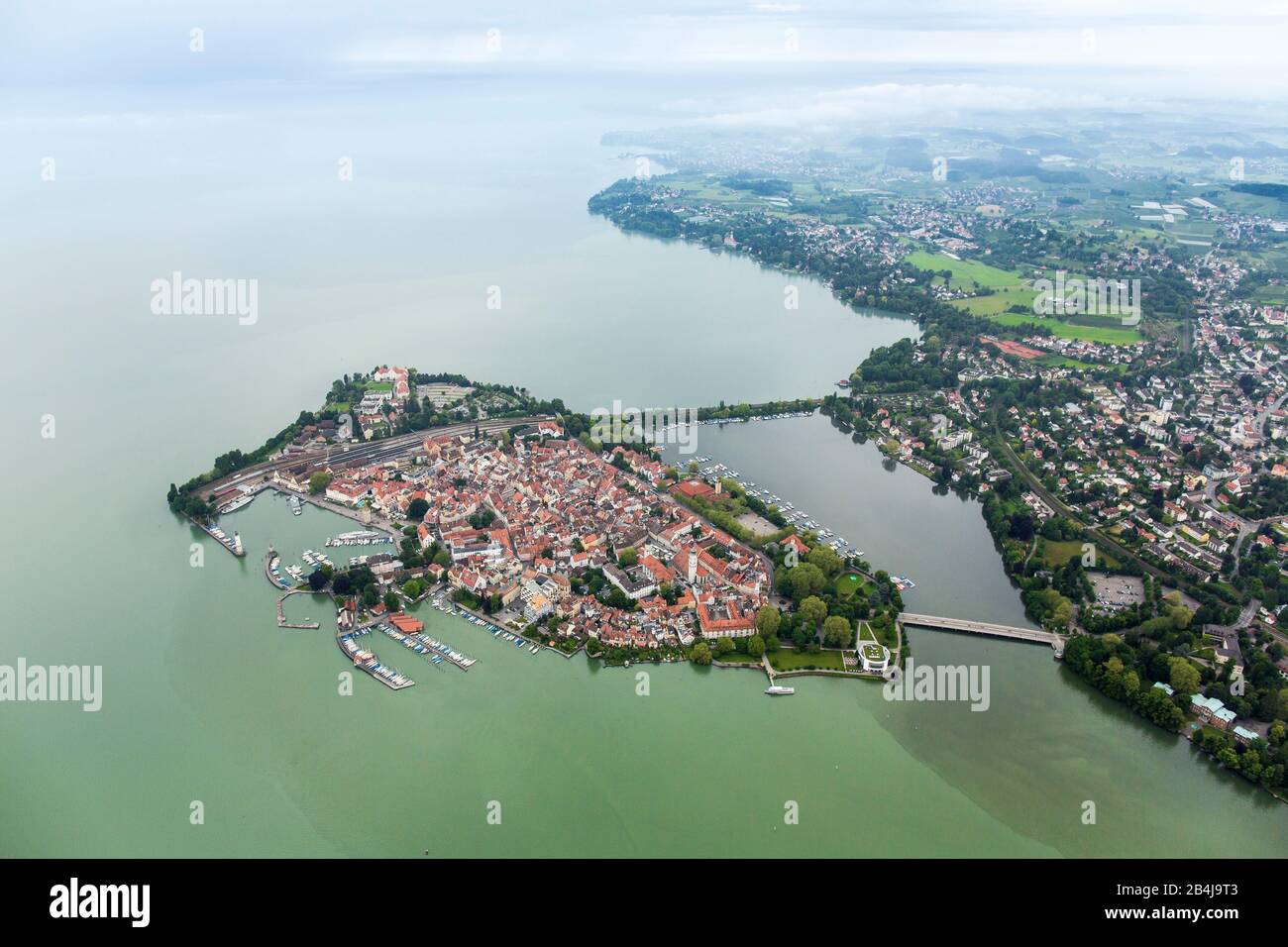 Germany, Bavaria, Lindau am Bodensee, island, rainy weather Stock Photo Alamy