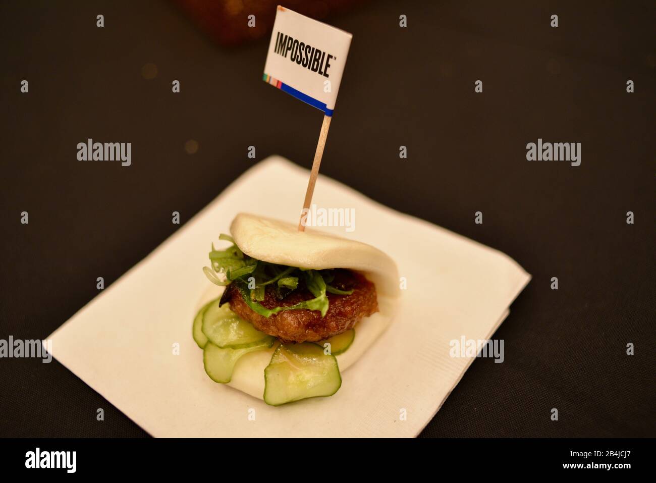 Plantbased protein (fake meat) "pork" appetizers made with Impossible