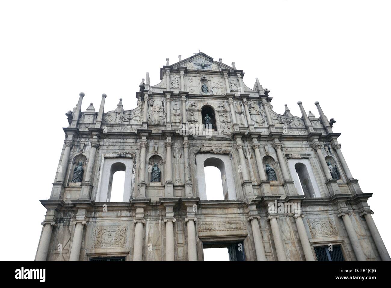 Ruins of St.Paul,is the most representative scenic spots and historical sites of Macau.As the landmark of Macau, every year  it will attract tourists. Stock Photo