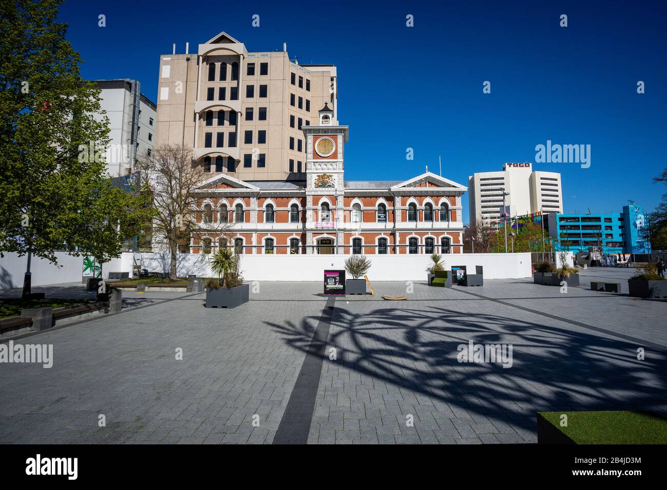 Streetview construction side, Townhall Christchurch Stock Photo