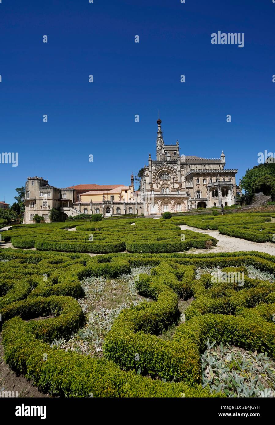 Europe, Portugal, Centro, Coimbra, Mata Nacional do Bucaco, Bussaco National Park, Hotel Bussaco Palace, Garden Stock Photo