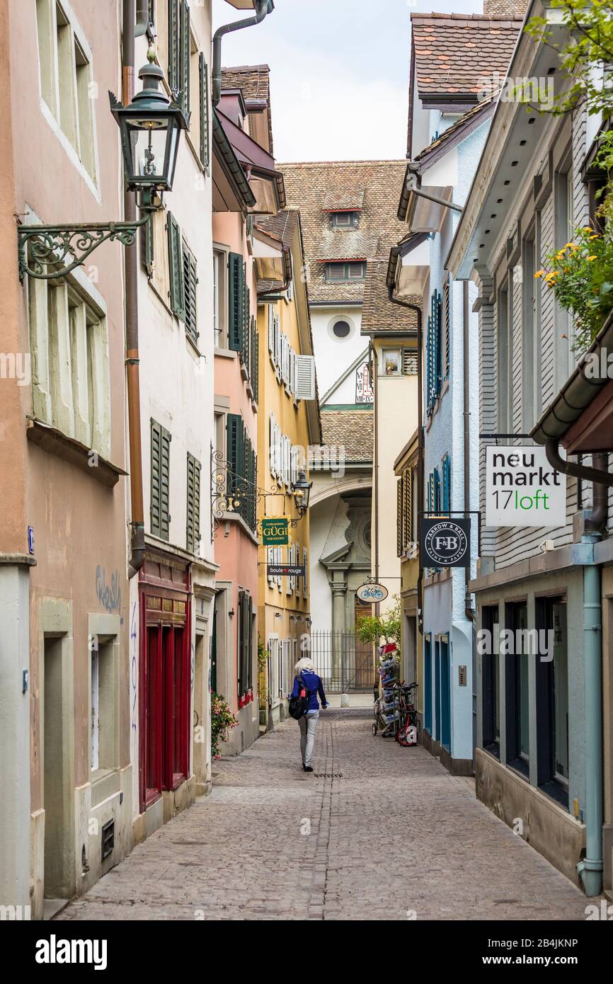 Switzerland, Canton of Zurich, Zurich, Old Town, Predigergasse, shops Stock Photo