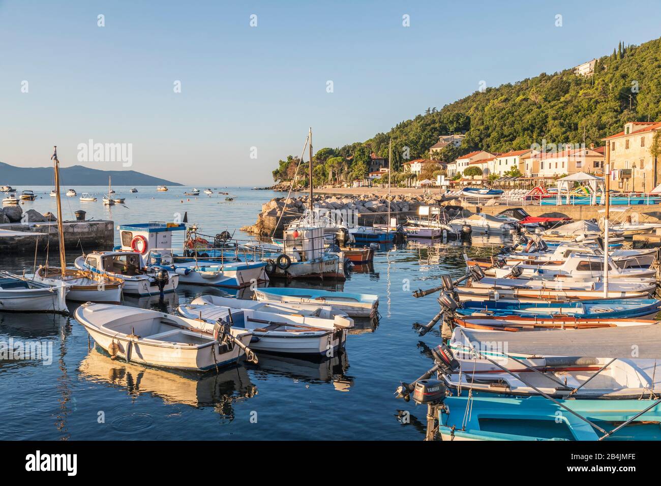 moscenicka Draga, view of the little harbour, Kvarner Bay, Opatija riviera, Adriatic Sea, Croatia Stock Photo
