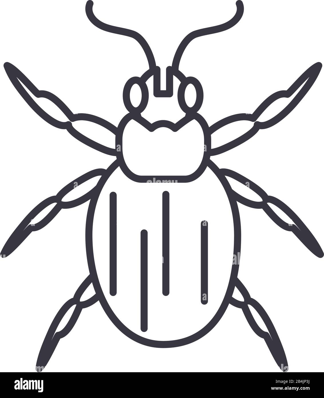 tick insect over white background, line detail style icon, vector ...