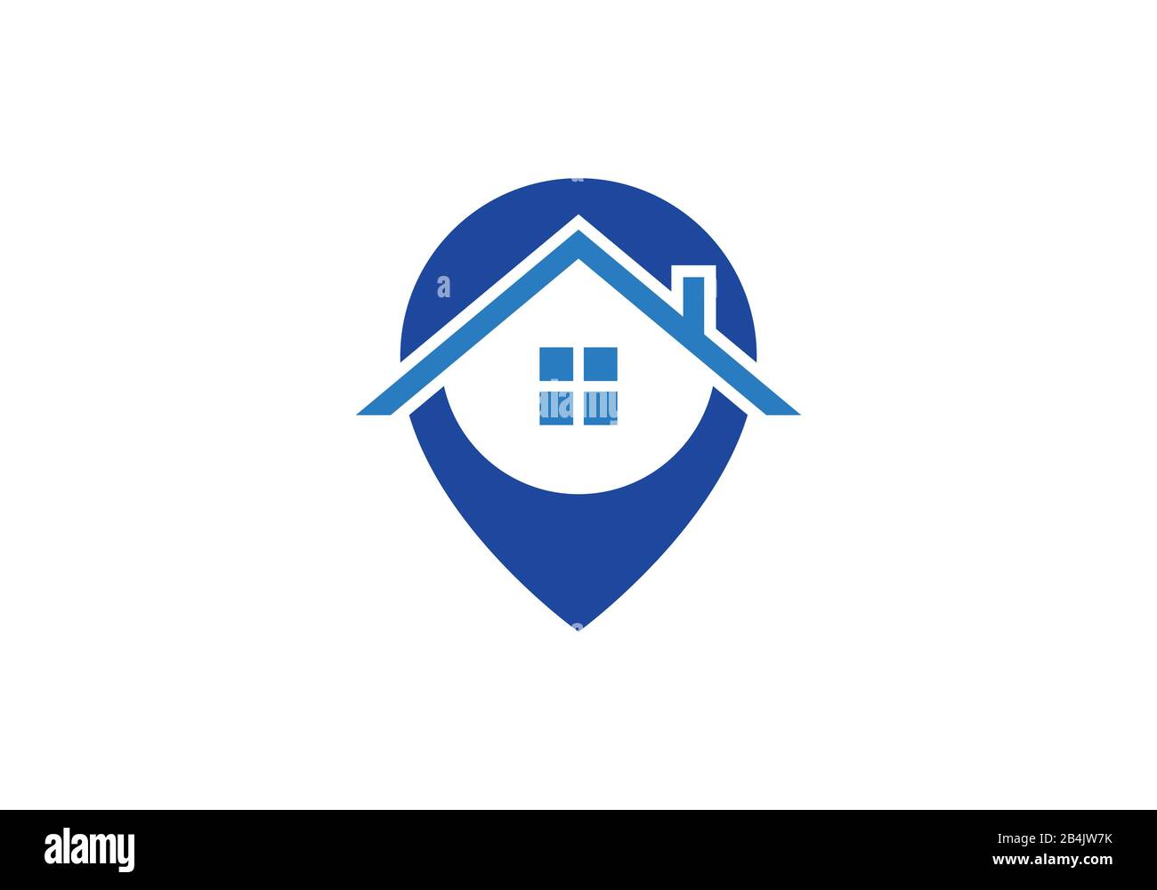 House location icon. Map pointer silhouette symbol. Real estate pinpoint. Home nearby. Stock Vector