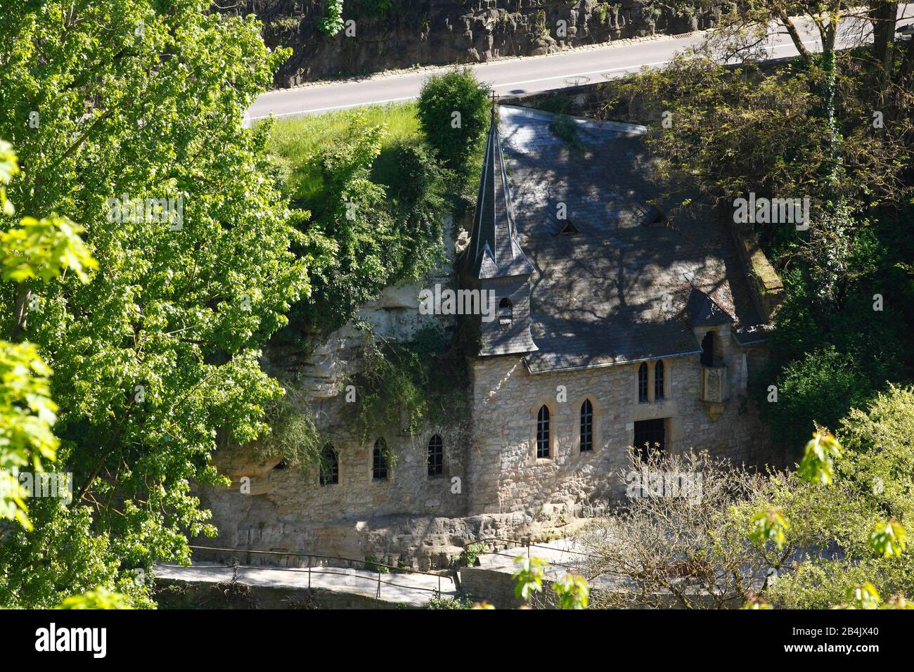 Quirinus chapel in the Petrusse valley, Luxembourg, Europe Stock Photo
