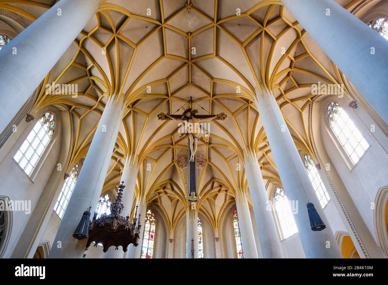 Colossal Lord of Dingolfing (1522), vaults, parish church of St. John, Dingolfing, Lower Bavaria, Bavaria, Germany Stock Photo