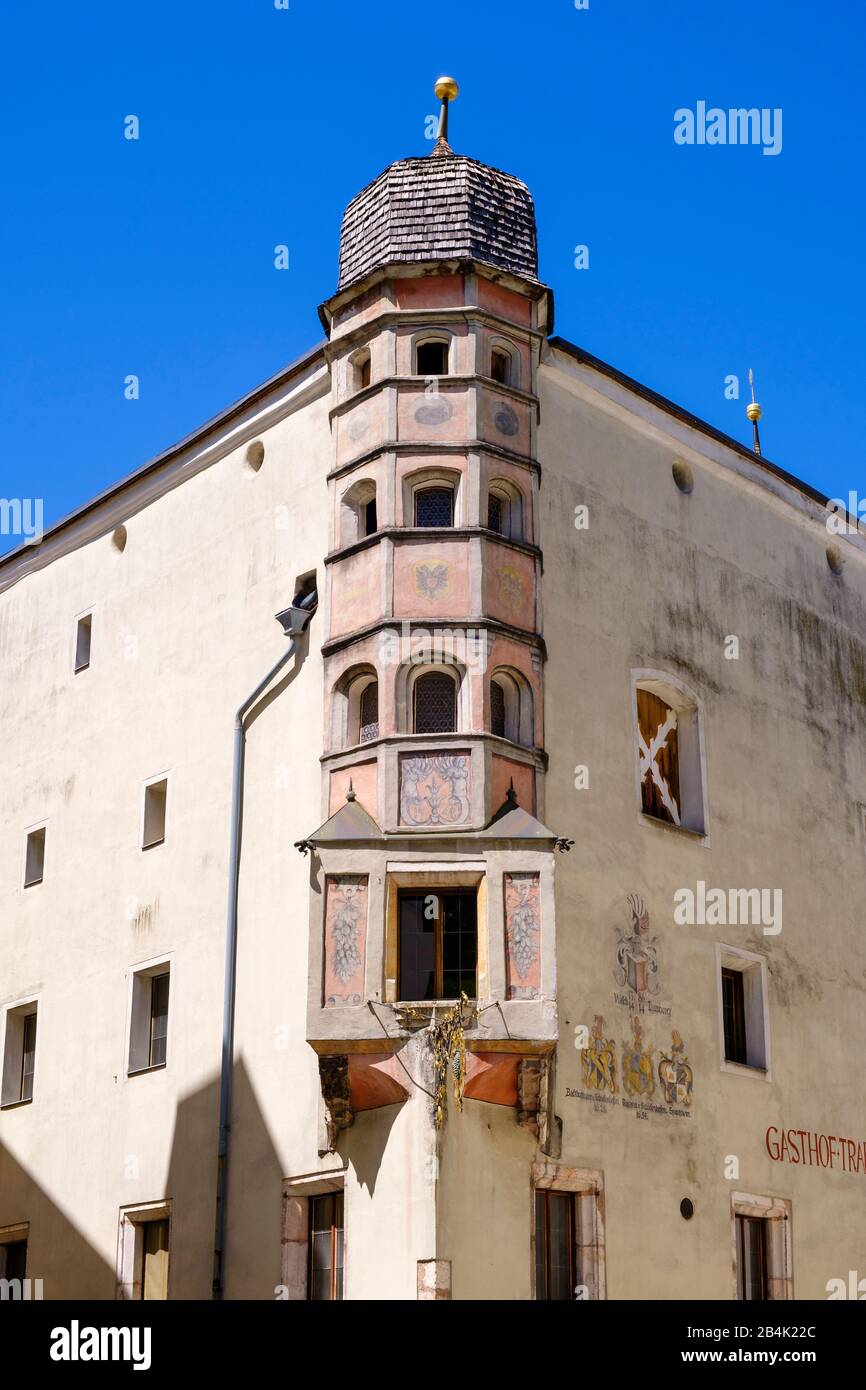 Gasthof Zur Traube, Rattenberg, Inn Valley, Tyrol, Austria Stock Photo