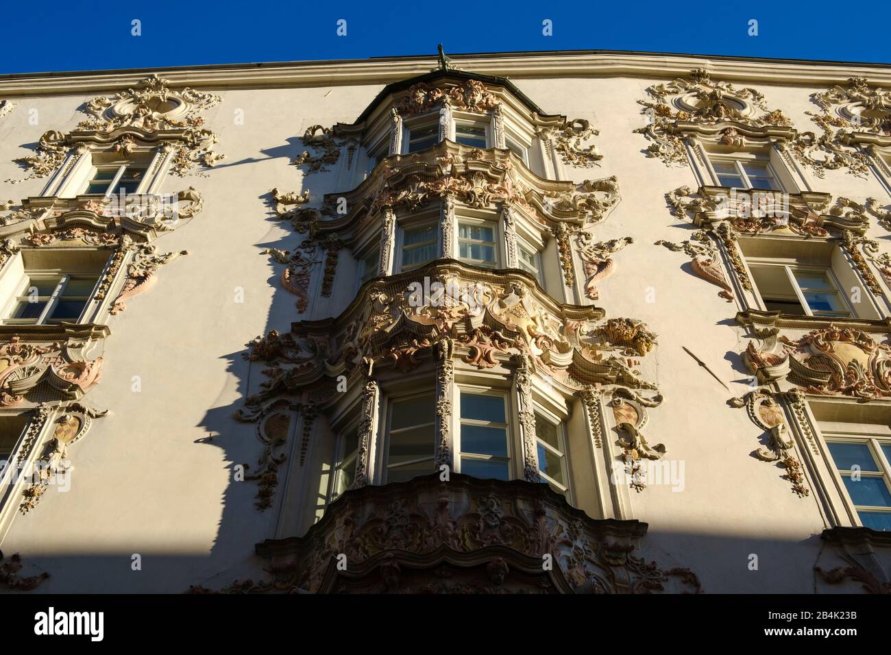 Facade of the Helblinghaus in Altstadt, Innsbruck, Tyrol, Austria Stock