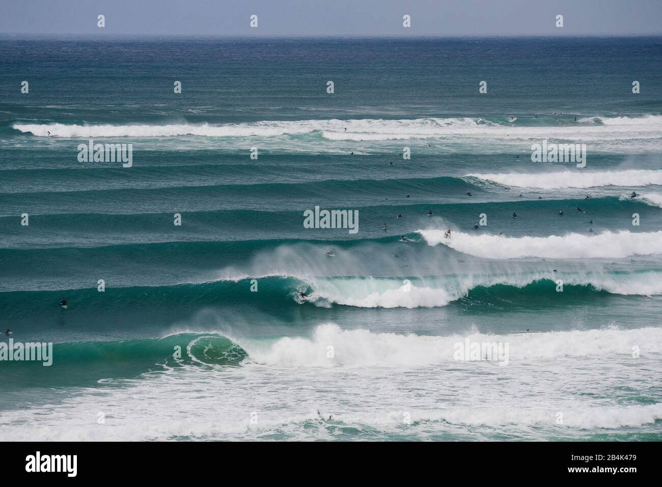 Surfing in Greenmount beach, Gold Coast, Australia Stock Photo