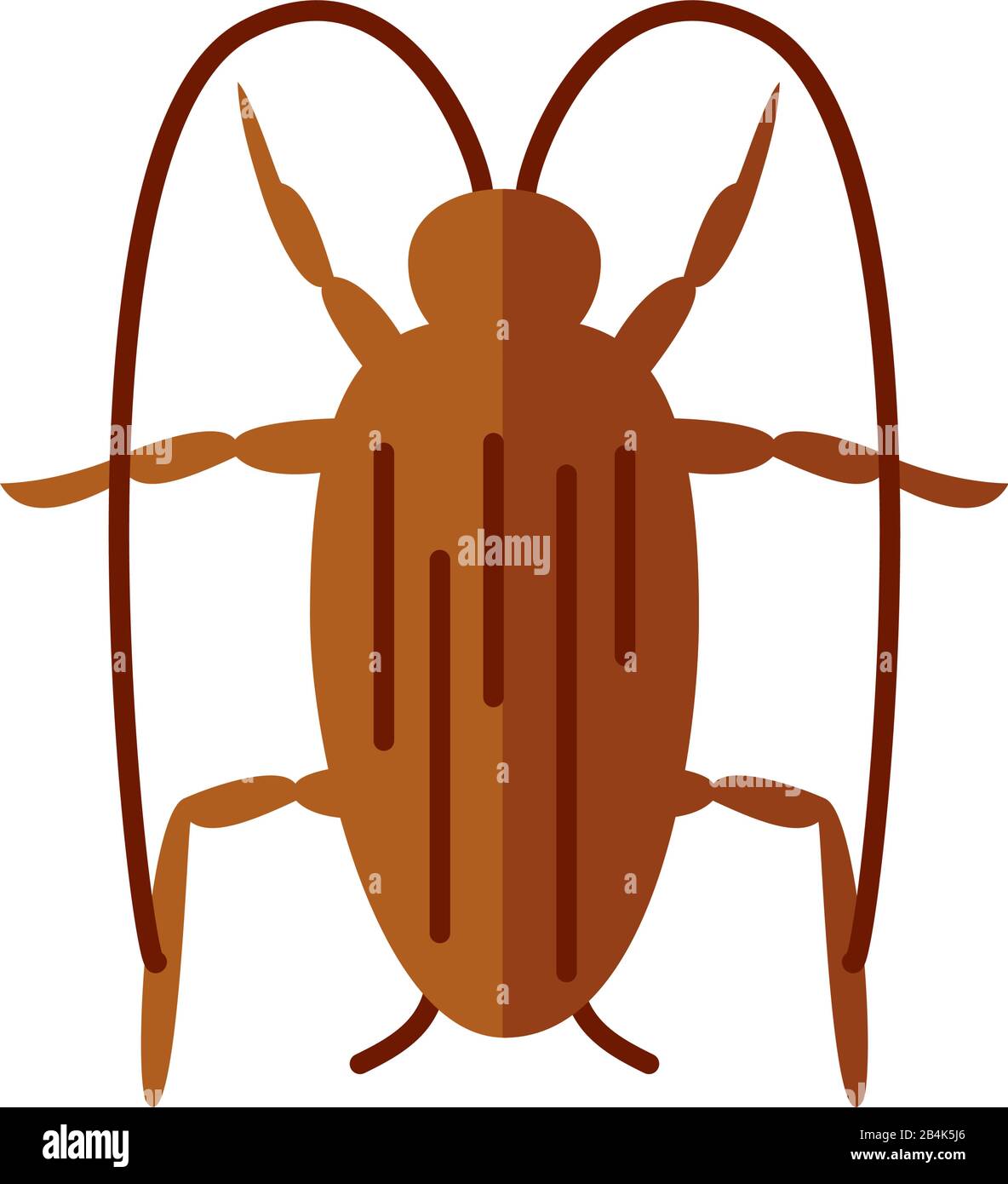 cockroach insect over white background, flat style icon, vector ...