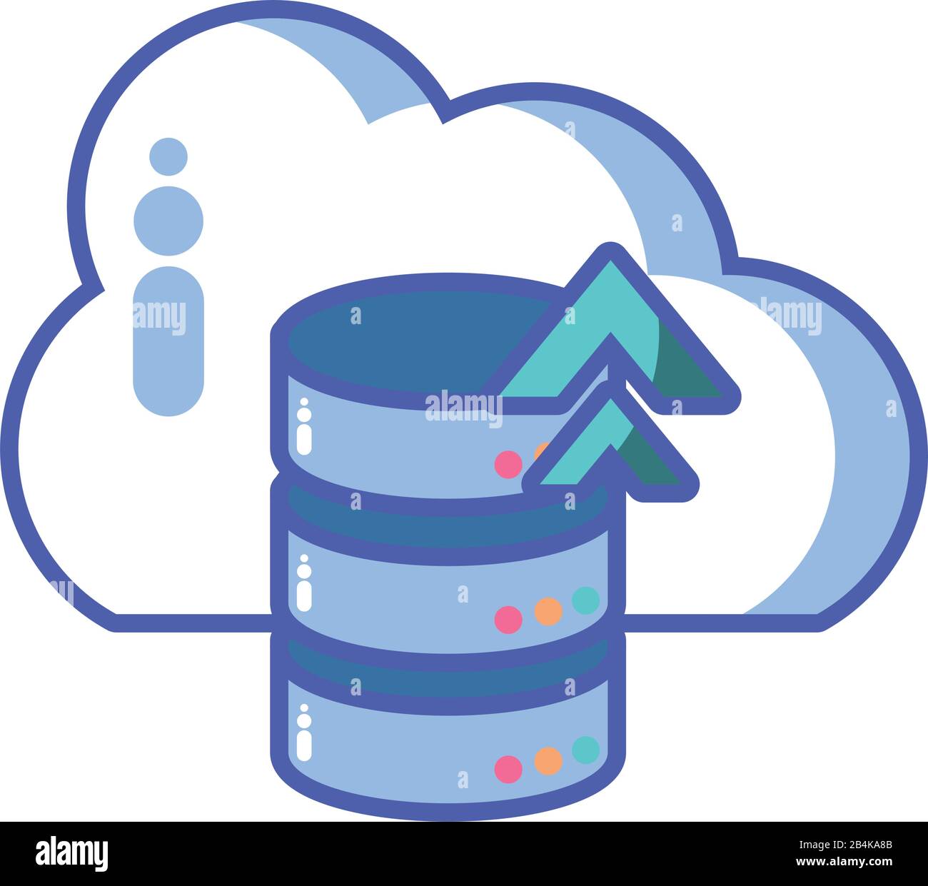 cloud database seo icons in white background vector illustration design ...