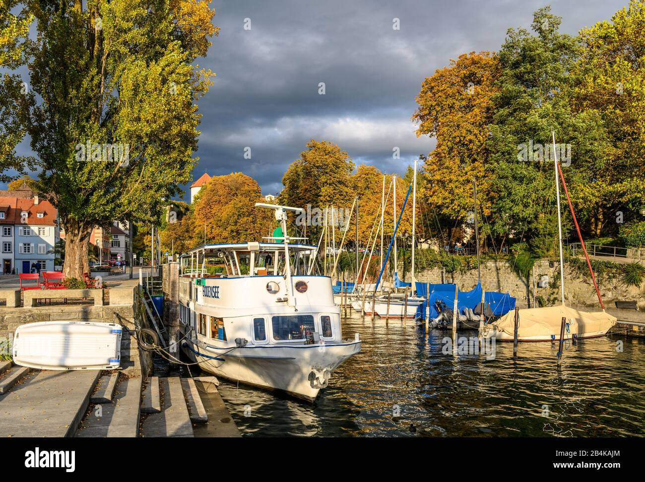 Deutschland, Baden-Württemberg, Bodensee, Überlingen, Bootshafen Stock Photo