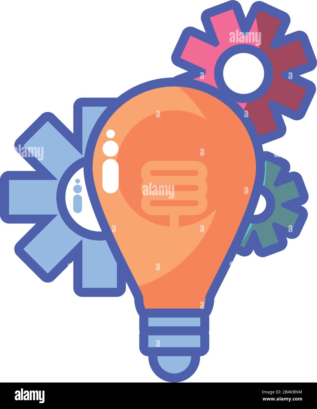 light bulb with gears in white background vector illustration design ...