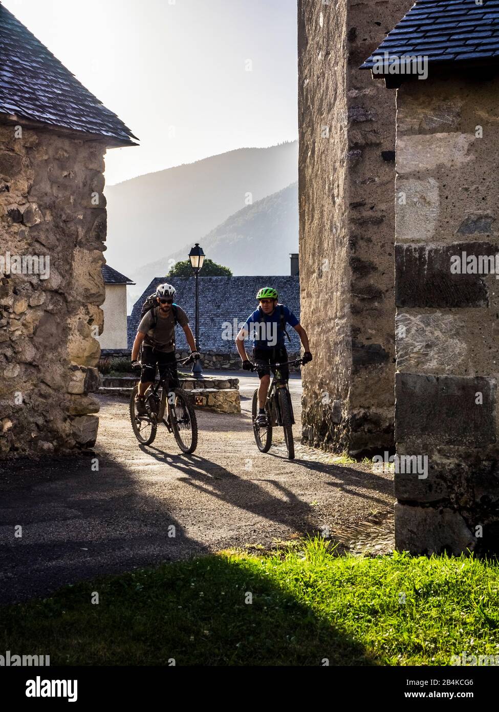 Mountain biking in the French High Pyrenees Stock Photo Alamy