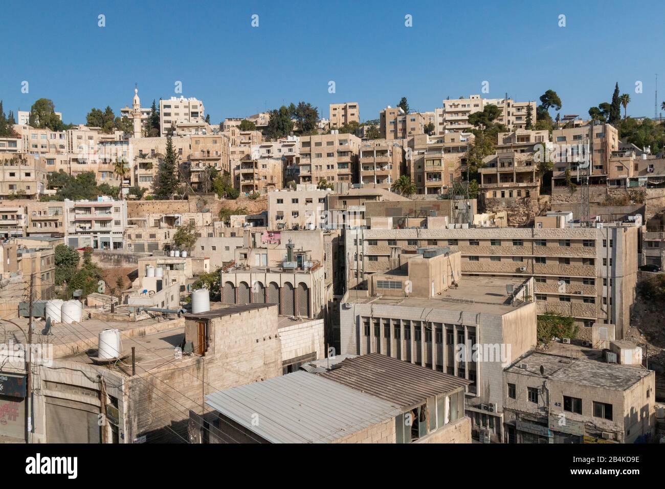Jordan, Amman, view of a residential area in the old town of Amman. Stock Photo