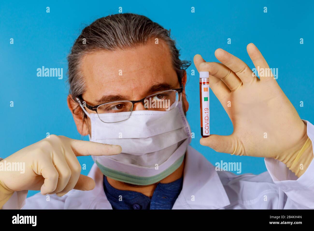 Vacuum tubes COVID19 coronavirus for Medical working with blood sample