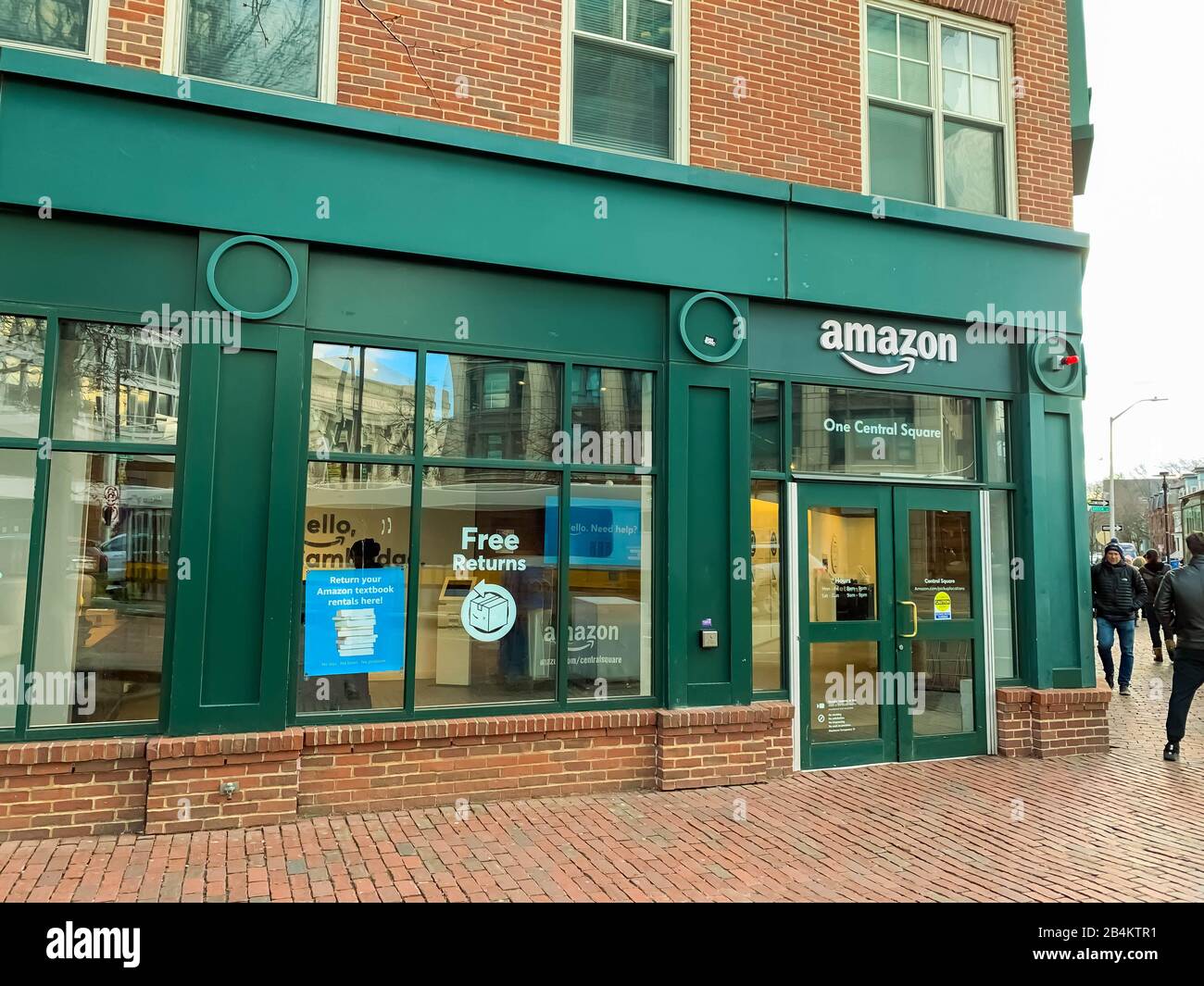 Cambridge MA USA - circa march 2020 - Amazon Drop off point in Cambridge MA Stock Photo