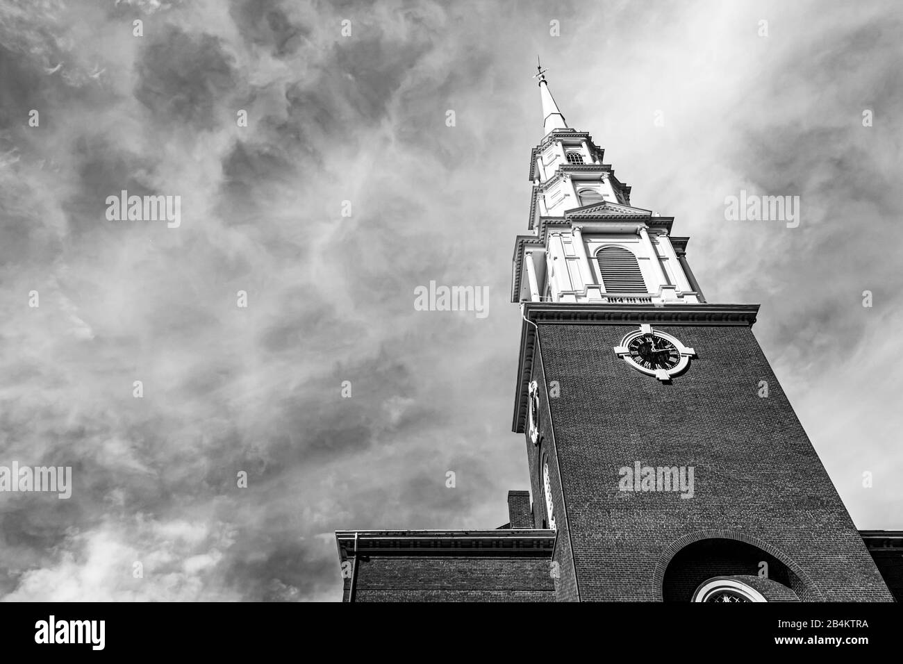 Boston MA USA - circa march 2020 - Park Street Church in downtown Boston Stock Photo