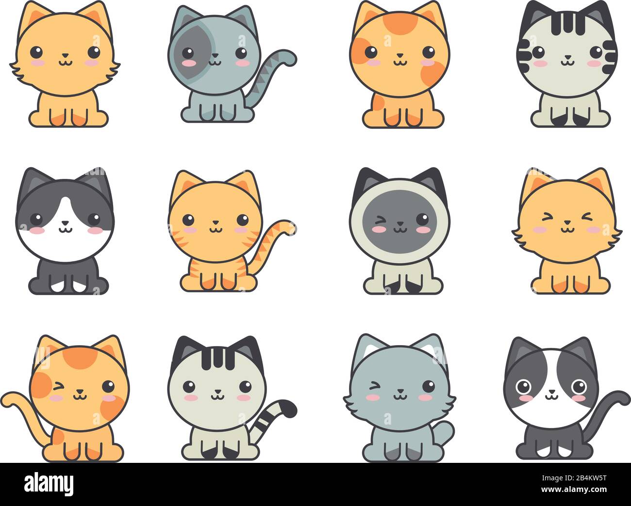 Set Of Cute Cats On White Background Vector Illustration Design Stock Vector Image Art Alamy Set Of Cute Cats On White Background Vector Illustration Design Stock Vector Image Art Alamy