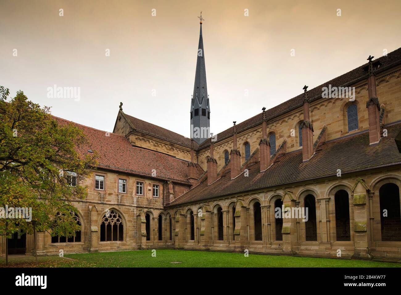 Monastery church with cloister, Maulbronn monastery with monk church, former Cistercian abbey, Maulbronn, Baden-Württemberg, Germany Stock Photo