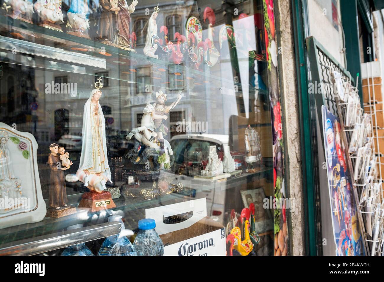 Europe, Portugal, capital, Lisbon old town, Alfama, business district, retail, shop window, souvenir Stock Photo