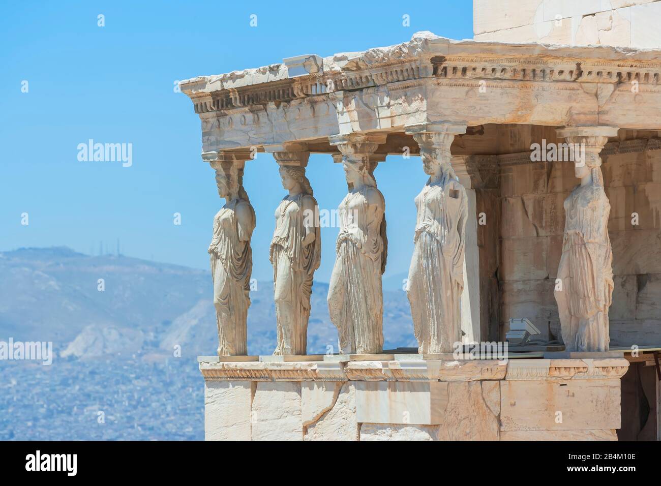 Porch of Caryatids, Erechtheion Temple, Acropolis, Athens, Greece, Europe, Stock Photo