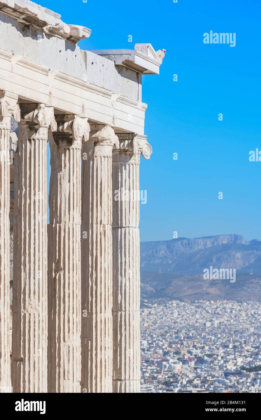 Erechtheion Temple, Acropolis, Athens, Greece, Europe, Stock Photo