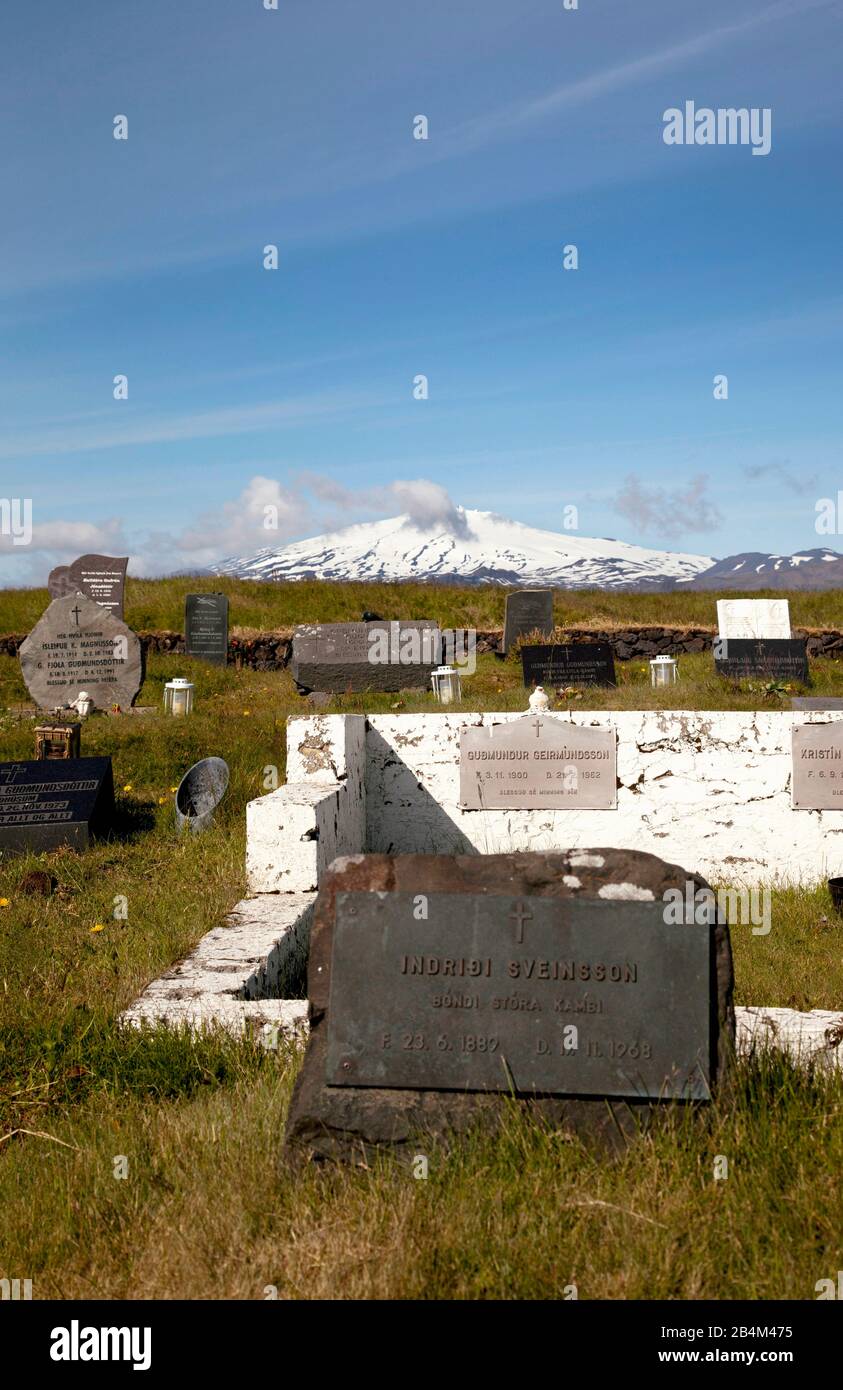Friedhof, Vulkan, Berg, Budir, Island Stock Photo