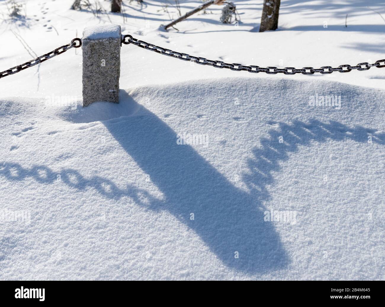 Germany, Baden-Württemberg, Black Forest, shadow play on a fence. Stock Photo