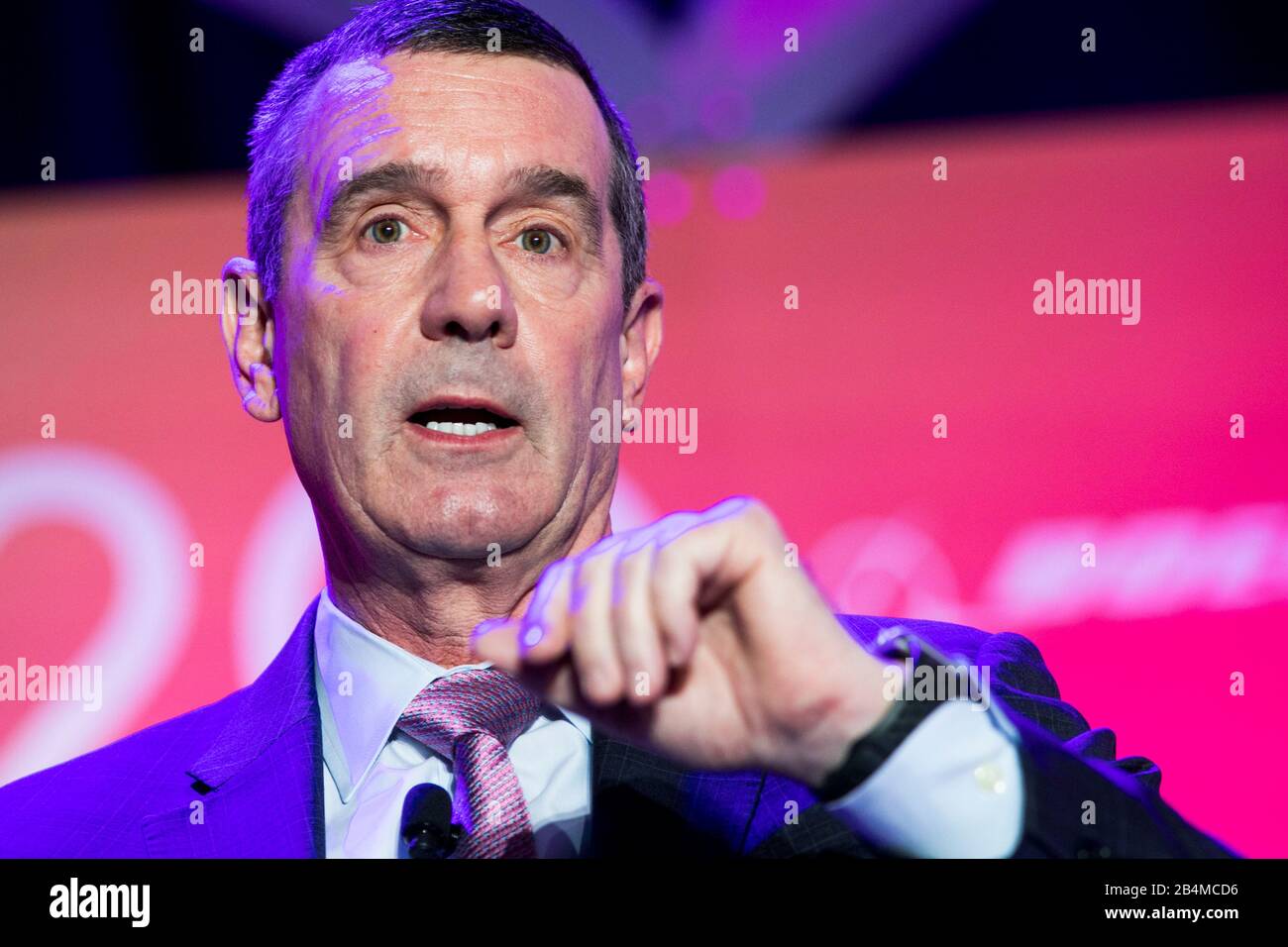 David Pekoske, Administrator, Transportation Security Administration, speaks at the U.S. Chamber of Commerce Aviation Summit in Washington, D.C. on Ma Stock Photo