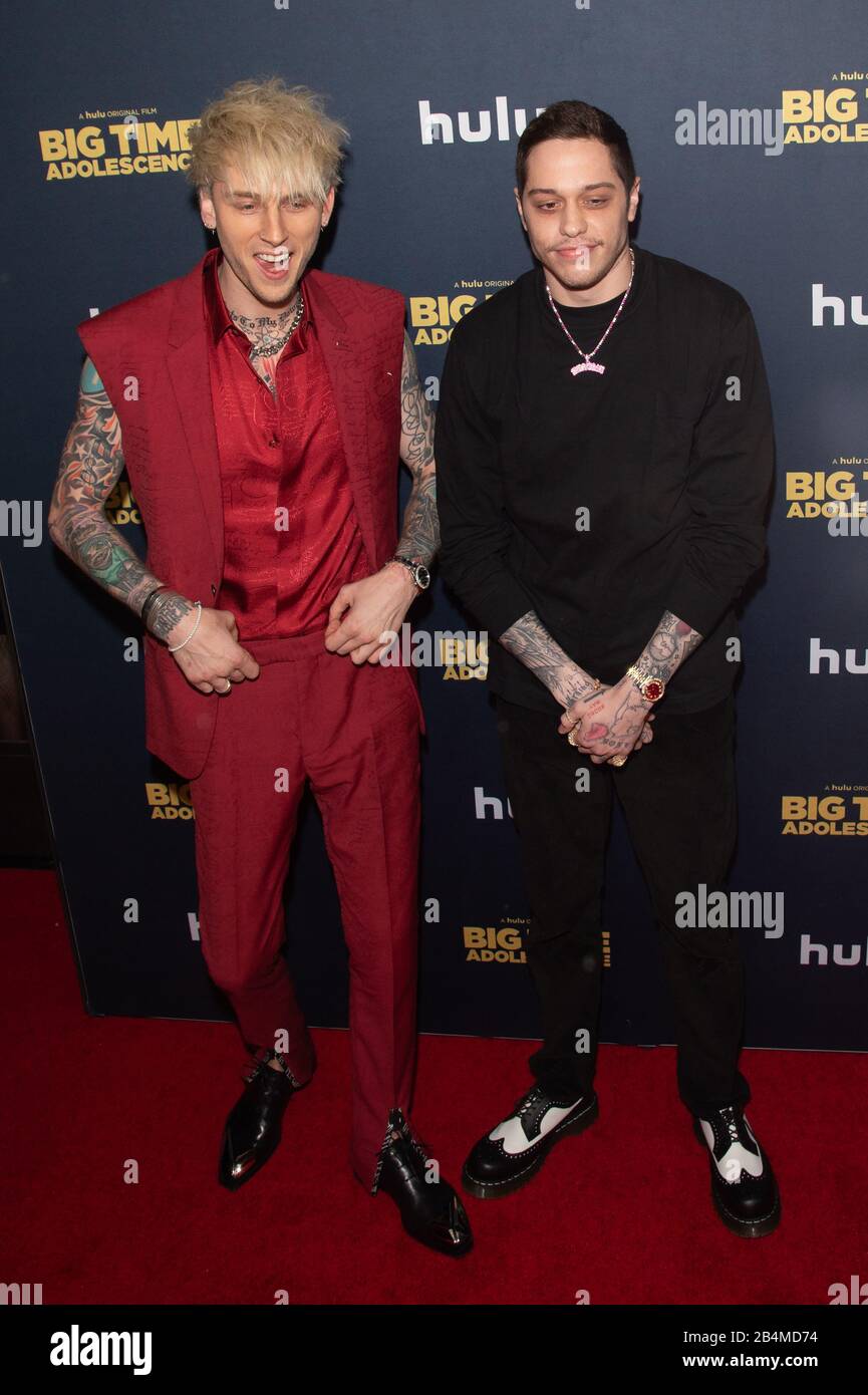 New York Ny March 05 Colson Baker Aka Machine Gun Kelly And Pete Davidson Attend The Premiere Of Big Time Adolescence At Metrograph On March 05 Stock Photo Alamy